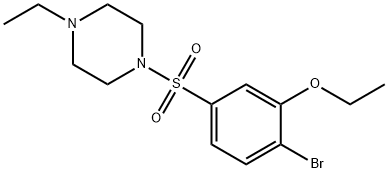 2-bromo-5-[(4-ethyl-1-piperazinyl)sulfonyl]phenyl ethyl ether 结构式