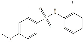 N-(2-fluorophenyl)-4-methoxy-2,5-dimethylbenzenesulfonamide 结构式