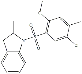 4-chloro-5-methyl-2-[(2-methyl-2,3-dihydro-1H-indol-1-yl)sulfonyl]phenyl methyl ether 结构式