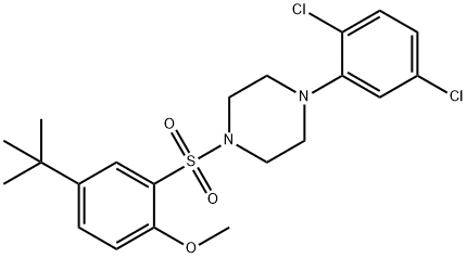 4-tert-butyl-2-{[4-(2,5-dichlorophenyl)-1-piperazinyl]sulfonyl}phenyl methyl ether 结构式