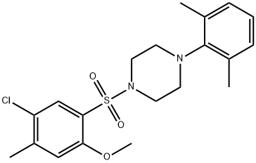 4-chloro-2-{[4-(2,6-dimethylphenyl)-1-piperazinyl]sulfonyl}-5-methylphenyl methyl ether 结构式