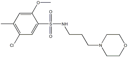 5-chloro-2-methoxy-4-methyl-N-[3-(4-morpholinyl)propyl]benzenesulfonamide 结构式