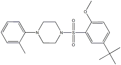 4-tert-butyl-2-{[4-(2-methylphenyl)-1-piperazinyl]sulfonyl}phenyl methyl ether 结构式