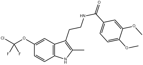 N-(2-{5-[chloro(difluoro)methoxy]-2-methyl-1H-indol-3-yl}ethyl)-3,4-dimethoxybenzamide 结构式