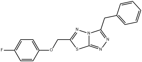3-benzyl-6-[(4-fluorophenoxy)methyl][1,2,4]triazolo[3,4-b][1,3,4]thiadiazole 结构式
