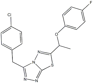 1-[3-(4-chlorobenzyl)[1,2,4]triazolo[3,4-b][1,3,4]thiadiazol-6-yl]ethyl 4-fluorophenyl ether 结构式