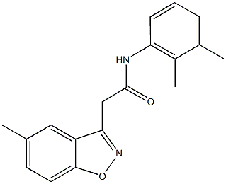 N-(2,3-dimethylphenyl)-2-(5-methyl-1,2-benzisoxazol-3-yl)acetamide 结构式