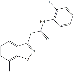 N-(2-fluorophenyl)-2-(7-methyl-1,2-benzisoxazol-3-yl)acetamide 结构式