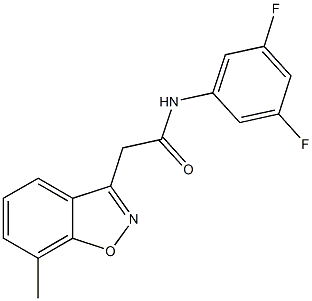 N-(3,5-difluorophenyl)-2-(7-methyl-1,2-benzisoxazol-3-yl)acetamide 结构式