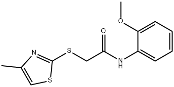 N-(2-methoxyphenyl)-2-[(4-methyl-1,3-thiazol-2-yl)sulfanyl]acetamide 结构式