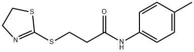 3-(4,5-dihydro-1,3-thiazol-2-ylsulfanyl)-N-(4-methylphenyl)propanamide 结构式