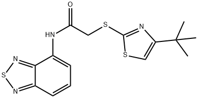 N-(2,1,3-benzothiadiazol-4-yl)-2-[(4-tert-butyl-1,3-thiazol-2-yl)sulfanyl]acetamide 结构式