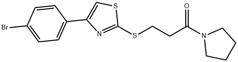 4-(4-bromophenyl)-2-{[3-oxo-3-(1-pyrrolidinyl)propyl]sulfanyl}-1,3-thiazole 结构式