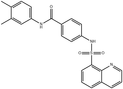 N-(3,4-dimethylphenyl)-4-[(8-quinolinylsulfonyl)amino]benzamide 结构式