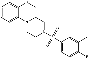 2-{4-[(4-fluoro-3-methylphenyl)sulfonyl]-1-piperazinyl}phenyl methyl ether 结构式