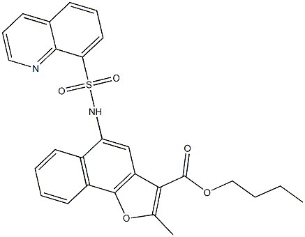 butyl 2-methyl-5-[(8-quinolinylsulfonyl)amino]naphtho[1,2-b]furan-3-carboxylate 结构式