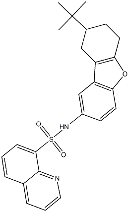 N-(8-tert-butyl-6,7,8,9-tetrahydrodibenzo[b,d]furan-2-yl)-8-quinolinesulfonamide 结构式