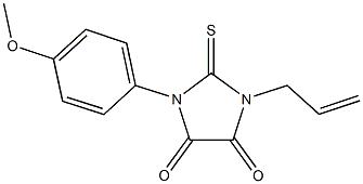 1-allyl-3-(4-methoxyphenyl)-2-thioxoimidazolidine-4,5-dione 结构式