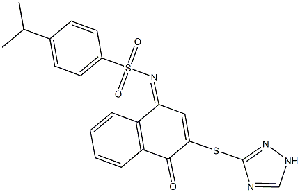 4-isopropyl-N-(4-oxo-3-(1H-1,2,4-triazol-3-ylsulfanyl)-1(4H)-naphthalenylidene)benzenesulfonamide 结构式