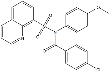 N-(4-chlorobenzoyl)-N-(4-methoxyphenyl)-8-quinolinesulfonamide 结构式