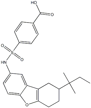 4-{[(8-tert-pentyl-6,7,8,9-tetrahydrodibenzo[b,d]furan-2-yl)amino]sulfonyl}benzoic acid 结构式