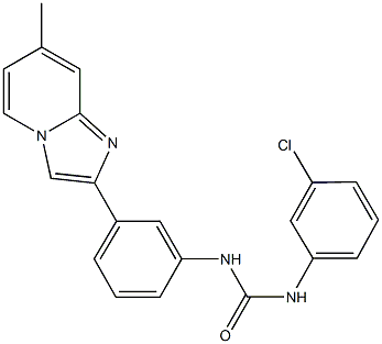 N-(3-chlorophenyl)-N'-[3-(7-methylimidazo[1,2-a]pyridin-2-yl)phenyl]urea 结构式