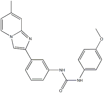 N-(4-methoxyphenyl)-N'-[3-(7-methylimidazo[1,2-a]pyridin-2-yl)phenyl]urea 结构式