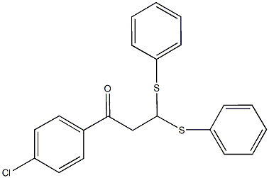 1-(4-chlorophenyl)-3,3-bis(phenylsulfanyl)-1-propanone 结构式