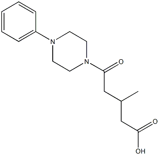 3-methyl-5-oxo-5-(4-phenyl-1-piperazinyl)pentanoic acid 结构式