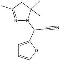 1H-Pyrazole-1-acetonitrile,alpha-2-furanyl-4,5-dihydro-3,5,5-trimethyl-(9CI) 结构式