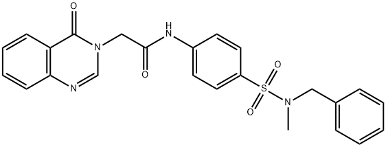 N-(4-{[benzyl(methyl)amino]sulfonyl}phenyl)-2-(4-oxo-3(4H)-quinazolinyl)acetamide 结构式