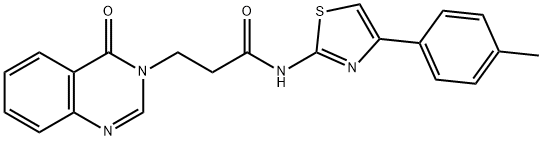 N-[4-(4-methylphenyl)-1,3-thiazol-2-yl]-3-(4-oxo-3(4H)-quinazolinyl)propanamide 结构式