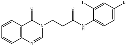 N-(4-bromo-2-fluorophenyl)-3-(4-oxo-3(4H)-quinazolinyl)propanamide 结构式