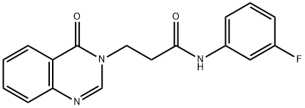 N-(3-fluorophenyl)-3-(4-oxo-3(4H)-quinazolinyl)propanamide 结构式