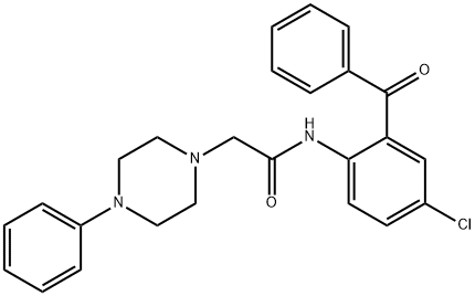 N-(2-benzoyl-4-chlorophenyl)-2-(4-phenylpiperazin-1-yl)acetamide 结构式