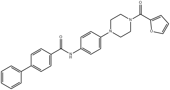 N-{4-[4-(2-furoyl)-1-piperazinyl]phenyl}[1,1'-biphenyl]-4-carboxamide 结构式