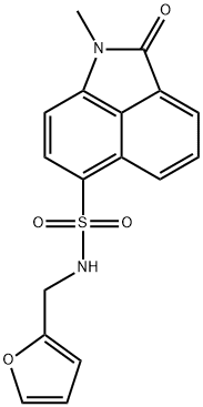 N-(2-furylmethyl)-1-methyl-2-oxo-1,2-dihydrobenzo[cd]indole-6-sulfonamide 结构式