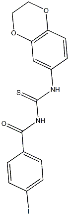 N-(2,3-dihydro-1,4-benzodioxin-6-yl)-N'-(4-iodobenzoyl)thiourea 结构式