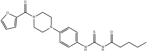 N-{4-[4-(2-furoyl)-1-piperazinyl]phenyl}-N'-pentanoylthiourea 结构式