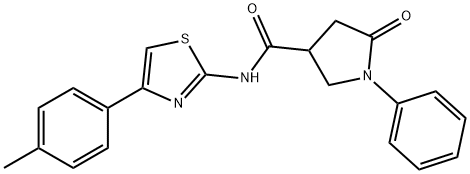 N-[4-(4-methylphenyl)-1,3-thiazol-2-yl]-5-oxo-1-phenyl-3-pyrrolidinecarboxamide 结构式