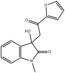 3-[2-(2-furyl)-2-oxoethyl]-3-hydroxy-1-methyl-1,3-dihydro-2H-indol-2-one 结构式