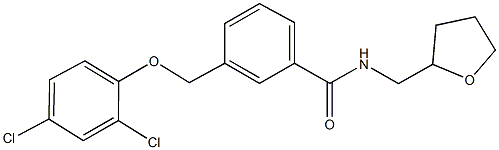 3-[(2,4-dichlorophenoxy)methyl]-N-(tetrahydro-2-furanylmethyl)benzamide 结构式