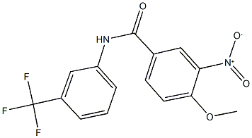 3-nitro-4-methoxy-N-[3-(trifluoromethyl)phenyl]benzamide 结构式