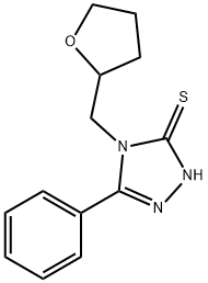 5-phenyl-4-(tetrahydro-2-furanylmethyl)-4H-1,2,4-triazol-3-yl hydrosulfide 结构式