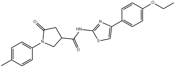 N-[4-(4-ethoxyphenyl)-1,3-thiazol-2-yl]-1-(4-methylphenyl)-5-oxo-3-pyrrolidinecarboxamide 结构式