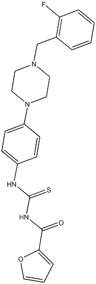 N-{4-[4-(2-fluorobenzyl)-1-piperazinyl]phenyl}-N'-(2-furoyl)thiourea 结构式