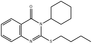 2-(butylsulfanyl)-3-cyclohexyl-4(3H)-quinazolinone 结构式