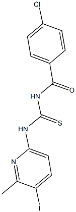 N-(4-chlorobenzoyl)-N'-(5-iodo-6-methyl-2-pyridinyl)thiourea 结构式