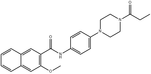 3-methoxy-N-[4-(4-propionyl-1-piperazinyl)phenyl]-2-naphthamide 结构式