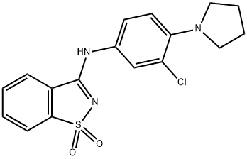 N-[3-chloro-4-(1-pyrrolidinyl)phenyl]-N-(1,1-dioxido-1,2-benzisothiazol-3-yl)amine 结构式